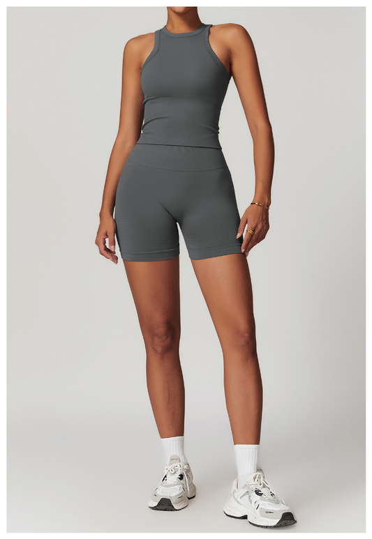 Ultimate Day-wear Butt Lifting Sculpting Seamless Cycling Shorts Black & Grey Essentials