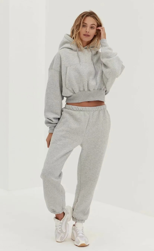 Soft Cotton Sweat Lounge Wear 2 Piece Set Jumper Lounge Pants / Jogger