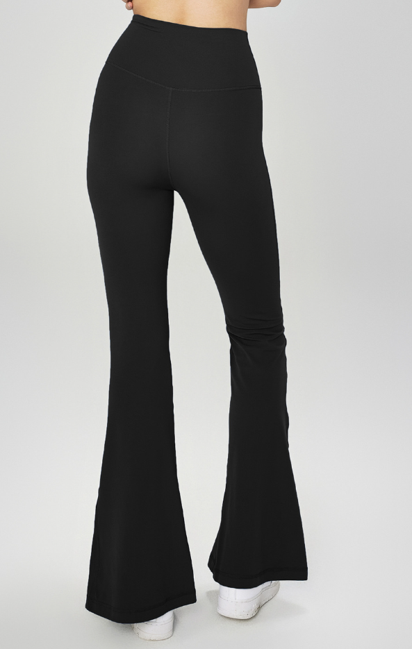 Front Split High Waisted Hem Flared Yoga Pant